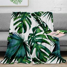 Couvertures Classic Palm Feuilles de la jungle tropicale Green Thround Great Flanelle chaude pour les lits