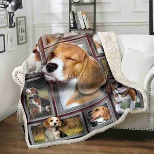 Dekens CLOOCL Hond Schattige Beagles Deken Print Picknickdeken Kantoor Dutje Quilt Woondecoratie Deken Airconditioning Gooi Deken HKD230922