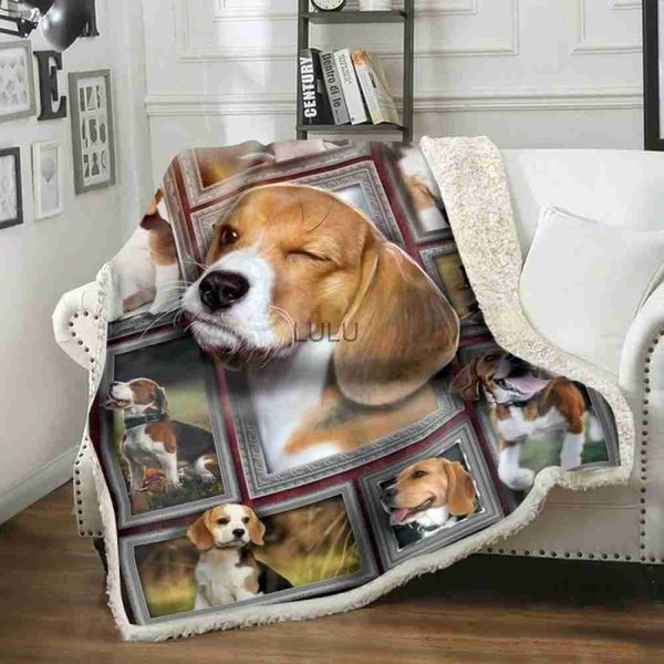 Couvertures CLOOCL chien de compagnie mignon Beagles couverture impression pique-nique couverture bureau sieste couette décoration de la maison couverture climatisation jeter couverture HKD230922