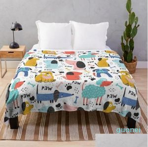 Couvertures Colorf Dog Pattern Art Throw Couverture Quilt Nap Soft Halloween Drop Livraison Home Garden Textiles