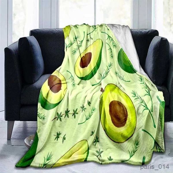 Couvertures confortables en flanelle, couverture en peluche imprimée de fruits mignons, couvre-lit doux pour lit, canapé, tapis