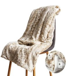 Dekens comfort luxe faux fur gooi deken zachte witte luipaard luchtig voor bankstoelauto bed 130x160cm6033118