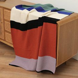 Couvertures contrastes couverture de canapé nordique à rayures à rayures