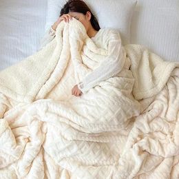 Mantas Coral Velvet Franela Multifuncional Cordero Cubierta Manta para cama Sofá Oficina y aire acondicionado Lana
