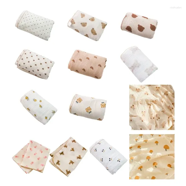Mantas de algodón para bebé, manta de 2 capas de gasa suave y absorbente, transpirable para camas, regalo de ducha