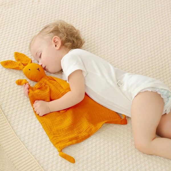 Mantas de algodón para bebé, chupete para apaciguar, toalla, babero, muñeco de Animal suave, mordedor para bebés, comodidad para dormir, manta para abrazar, juguetes