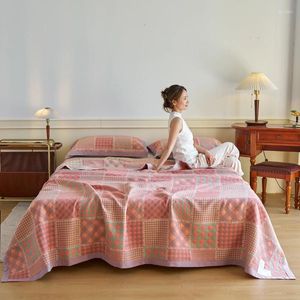 Couvertures en coton Jacquard, linge de lit quatre saisons, couvre-lit à carreaux sur les draps, ensemble de housses de canapé