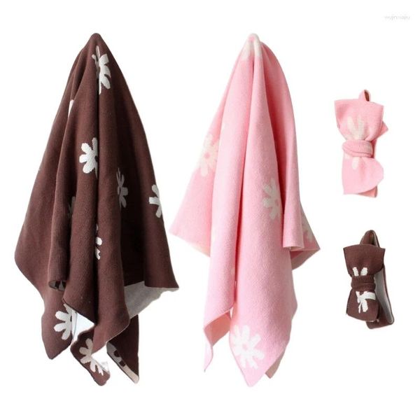 Couvertures Couverture en coton avec couvre-chef pour bébé, couverture en mousseline, enveloppes D5QF