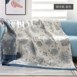 Mantas de gasa de algodón muselina Hrow manta toalla manta suave tiro a cuadros para adultos en la cama / sofá / avión / ropa de cama de viaje colcha T HKD230922