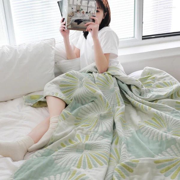 Mantas de algodón gasa toalla manta para personas individuales dobles siesta siesta viaje adulto aire acondicionado colcha cubierta de cama