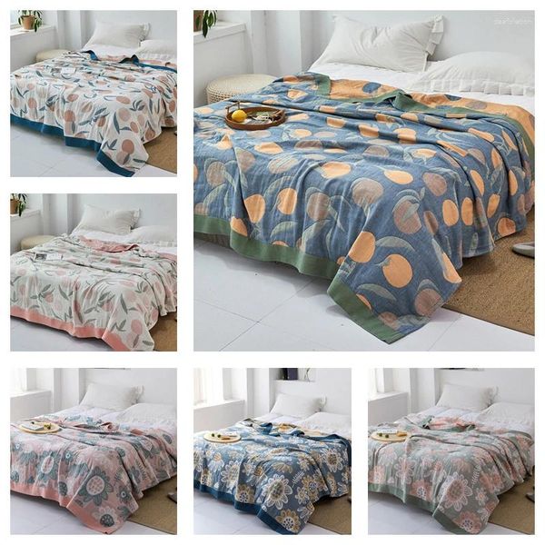 Couvertures coton lit léger lit coloré de la mousseline de mousseline pour toutes les saisons lits pour la maison