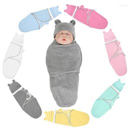 Cobertores Algodão Poliéster Nascido Pacote Anti-assustador Toalha Bebê Dormindo Cobertor Cartoon Tire Cap