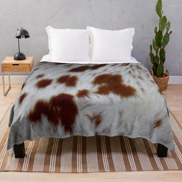 Mantas de piel de vaca de lujo con estampado de piel de animal, manta esponjosa y suave a cuadros, siesta hermosa
