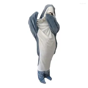Couvertures Cozy Shark Couverture à capuche Sac de couchage à capuche Pyjama de dessin animé Sieste de bureau