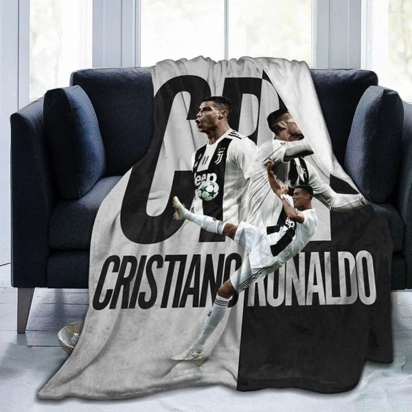 Couvertures CR7 Cristiano Ronaldo Couverture douce et chaude en flanelle, couvre-lit pour lit, salon, pique-nique, voyage, canapé de maison