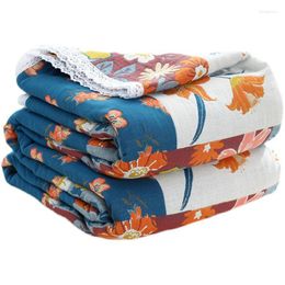 Dekens cusack bloemen gaas katoenen handdoek deken voor kinderen volwassenen sofa 230 250 90 180 dubbelzijdig garen geverfd jacquard