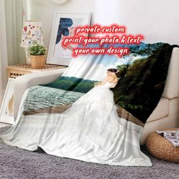 Cobertores personalizados cobertor de flanela cobertores de lã po personalizados para sofá ou cama presente personalizado impressão diy em gota 231013