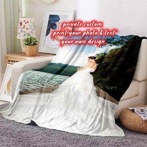 Dekens aangepaste deken flanellen deken gepersonaliseerde po fleece dekens voor bank of bed cadeau op maat gemaakt doe -het -zelf print op drop 230518
