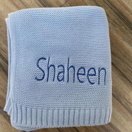 Mantas nombre personalizado Nacido Baby Blanket Swaddling envolvente Bordado personalizado Bordado para niños Cinaca