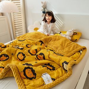 Couvertures Couverture animale mignonne pour enfants Couvertures d'hiver douces et moelleuses Couverture de lit chaude Couverture pondérée épaisse Couette de dessin animé pour enfants Couette 230320