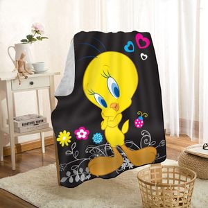 Mantas Cute Anime T---weety- Bird Throw Blanket personalizado para el sofá/cama/coche portátil 3D Kid Textiles para el hogar