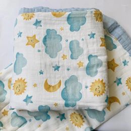 Couvertures mignonnes pour bébés garçons et filles, serviette d'emmaillotage pour bébés, enveloppe de gaze à Six couches, bain en coton de bambou, literie pour enfants