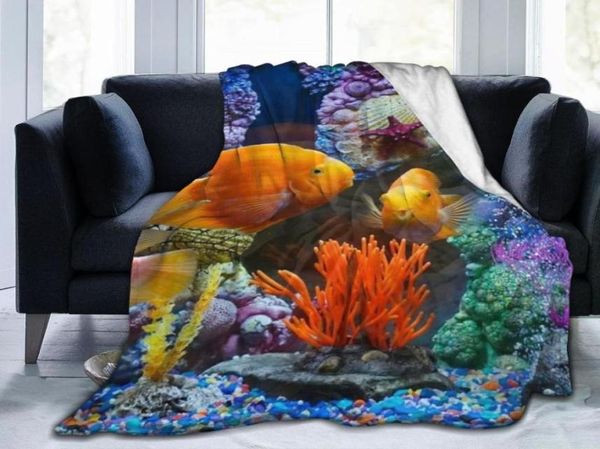 Mantas Lindo pez Impresión 3D Franela Manta Sábana Ropa de cama Cubierta de cama suave Decoración textil para el hogar 9889771