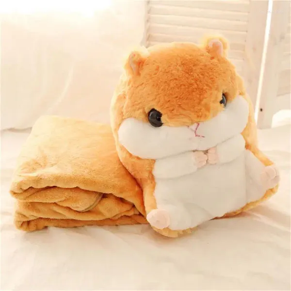 Couvertures couvertures bébé hamster mignon avec coussin en peluche jouet d'été