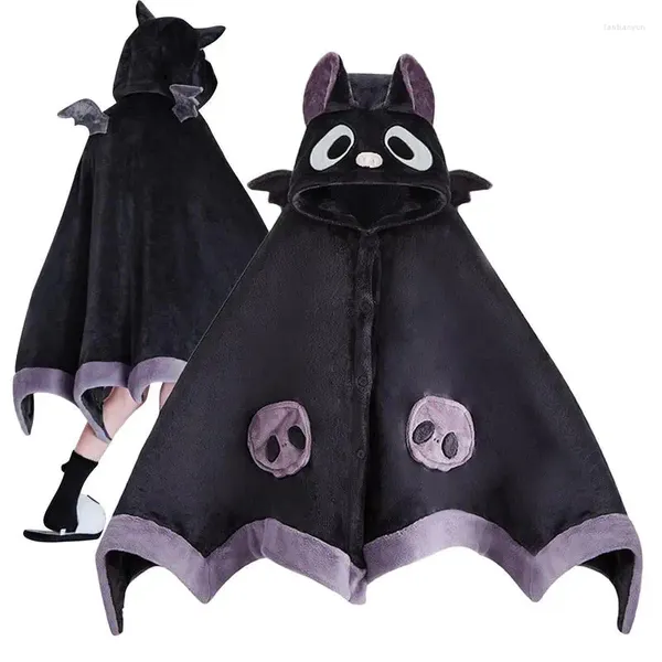 Couvertures mignonnes kawaii dessin animé bat y2k peluche pyjamas anime creux costume de vêtements de nuit halloween pour adultes