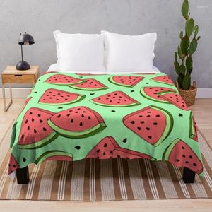 Couvertures mignonnes kawaii motif de pastèque couverture de lit de lit décoratif
