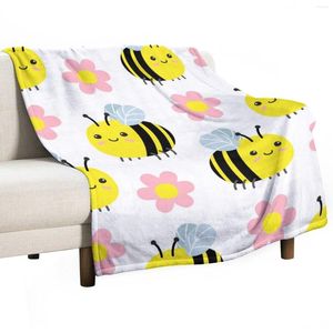 Couvertures mignon petite abeille bébé couverture Ultra doux flanelle jeter pour salon canapé couette chaud confortable couvre-lit chambre