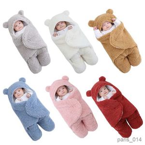 Dekens Schattige pasgeboren baby's Jongens Meisjes Dekens Pluche Inbakerdoek Ultrazachte fleece slaapzak Katoen Zacht beddengoed Babyspullen