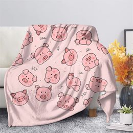 Couvertures mignon cochon rose polaire couverture chaude chambre jeter sur lit canapé literie voyage Sherpa pour adultes enfants filles couette 230615