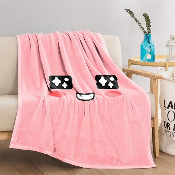 Mantas Linda rosa de dibujos animados manta decorativa colcha en la cama Boho tiro mullido suave convertible sofá polar personalizado nórdico