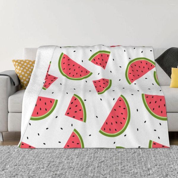 Couvertures mignon été Fruits pastèque couverture polaire printemps automne respirant Super chaud jeter pour canapé voyage tapis pièce