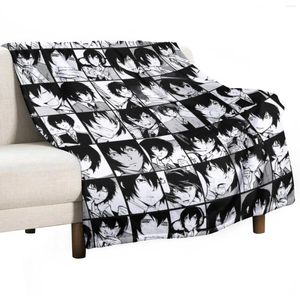 Couvertures Dazai Osamu Collage - Manga Version en noir et blanc Jetez un cartouche de couverture Plaid sur les canapés duveteux