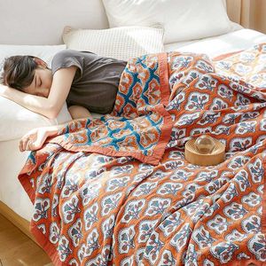 dekens decoratieve beddeken meerkleurig mousseline gaas handdoek gooien deken quilt spreien op het bed voor thuis beddengoed 230 * 250cm R230617