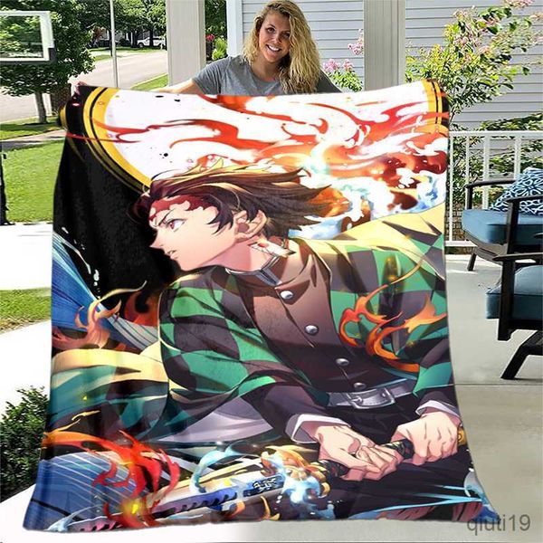 Mantas Manta Demon Slayer Sofá Mantas para el hogar para camas Manta delgada personalizada para cama Manta de picnic Manta de tiro Manta de enfriamiento R230819