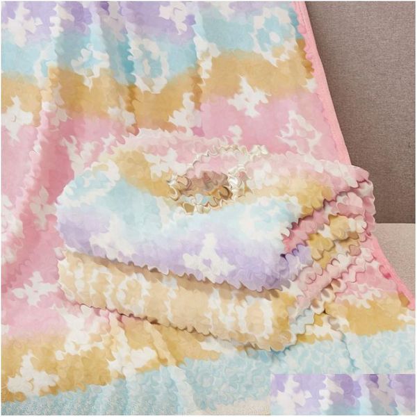 Couvertures Designs Couverture de designer imprimée vieille fleur design classique air climatisation délicate voiture voyage serviette de bain doux hiver fuir Dhdwe