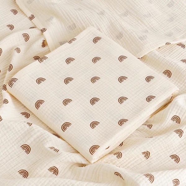 Couvertures Impression numérique Bamboo Coton Mousseline Swaddle Haute Qualité 100 100cm Born Baby Bath Serviette Wrap Poussette Couverture