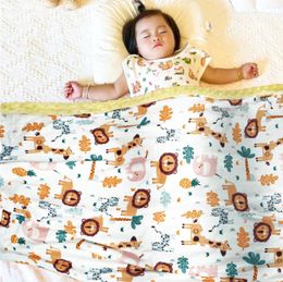 Couvertures couverture à double couche pour les enfants - bébé pointillé réversible apaisant de la climatisation et lit de couverture né