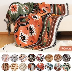 Dekens Double Side Use Sofa Handdoek Cover Gebreide Gooi Deken Bank Hoes Grote Vloer Tapijt Voor Slaapkamer Woonkamer Home Decor 230725