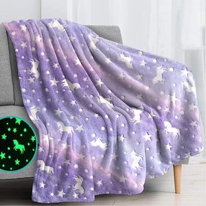 Dekens Drop Glow In The Dark Throw Deken Lichtgevende Eenhoorns Dinasour Zeemeermin Voor Jongens Meisjes Fleece Dun