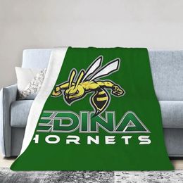 Couvertures Edina Hornets Soft Warm Flannel Throwe Blanket Plux pour lit salon Picnic Travel