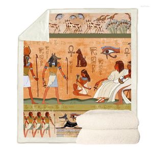 Couvertures imprimées de la mythologie égyptienne, lit de pique-nique, voyage, bride douce et confortable, cadeau d'anniversaire pour amis