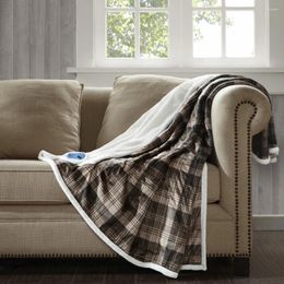 Blankets Elect Manta eléctrica con controlador de ajuste de 3 niveles de calor 60 "W X 70" L Tasha Brown