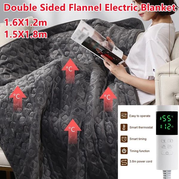 Blankets Electric Blanket Double-sided Flannel 220V Warm Bed Heater Mattress Soft Heating Warmer Carpet Pad