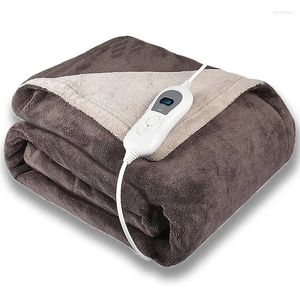 Mantas mantas eléctricas Troho calentado -Soft Plush lavable para camas 6 Nivel de calor
