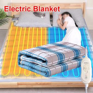 Dekens elektrische deken enkele/dubbele regeling verwarming niet-geweven geruite bedrukte kussen met temperatuurschakelaar bedmatras