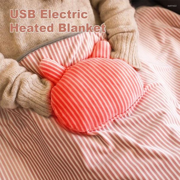 Mantas de la manta eléctrica calefacción de calefacción con bolsillo de bolsillo a mano almohada de siesta de 5V USB para viajar a casa acampar de la oficina